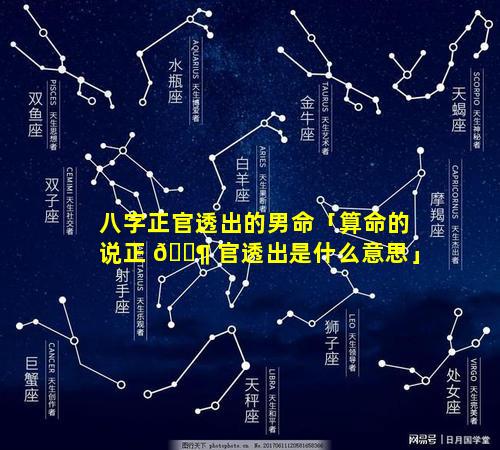 八字正官透出的男命「算命的说正 🐶 官透出是什么意思」